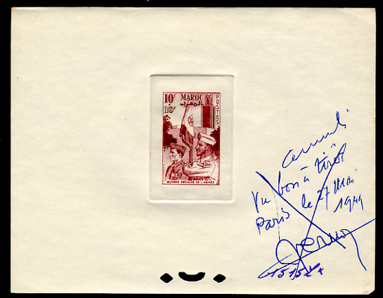 Morocco_1949_Yvert_276-Scott_B43_lilac_1515_Lx_bon_a_tirer