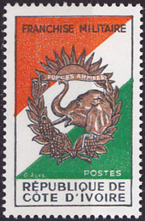 Ivory_Coast_1967_Yvert_Franch-Milit_1-Scott_M1_typo