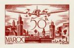 Morocco_1945_Yvert_PA57-Scott_C33_brown-red_ab_detail