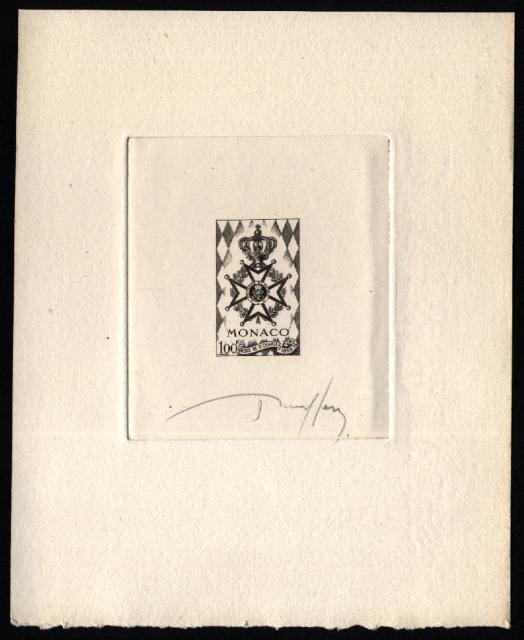 Monaco_1958_Yvert_490a-Scott_410_unadopted_St-Charles_Order_black_a_AP