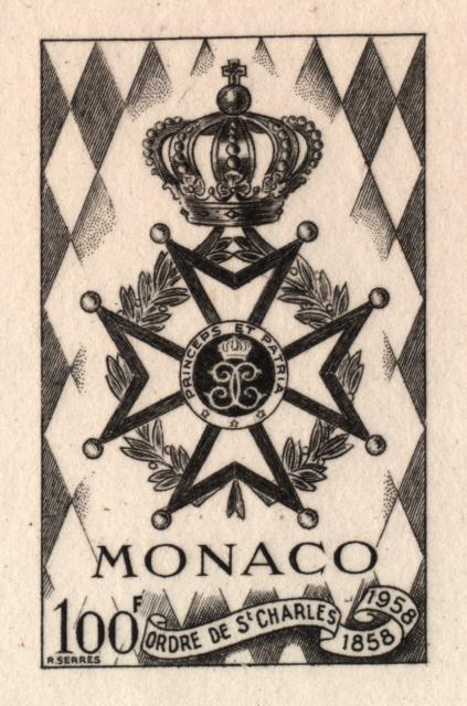 Monaco_1958_Yvert_490a-Scott_410_unadopted_St-Charles_Order_black_a_AP_detail_a
