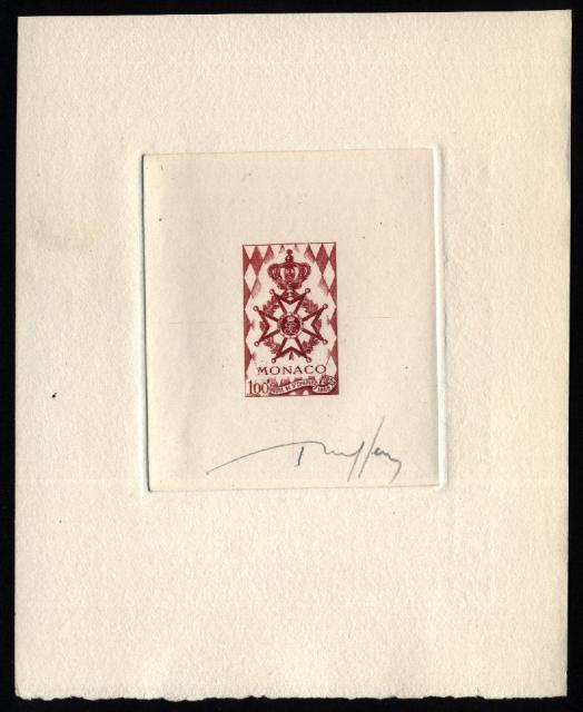 Monaco_1958_Yvert_490a-Scott_410_unadopted_St-Charles_Order_red_a_AP