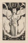 France_1944_Yvert_669b-Scott_503b_unadopted_4f_Angel_Paix_Type_2_1er_etat_black_aa_AP_detail