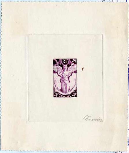 France_1944_Yvert_669b-Scott_503b_unadopted_4f_Angel_Paix_Type_2_violet_AP