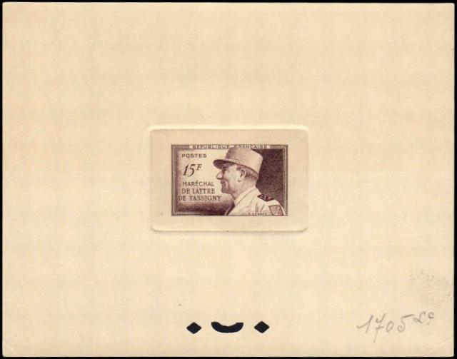 France_1952_Yvert_920a-Scott_675a_unadopted_Marechal_de_Lattre_Type_I-b_brown_1705_Lc_ba_CP