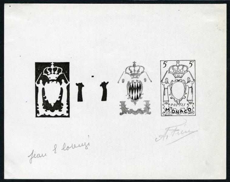 Monaco_1954_Yvert_411-Scott_318_black_typo_ma