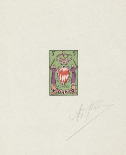 Monaco_1954_Yvert_411-Scott_318_multicolor_typo_h