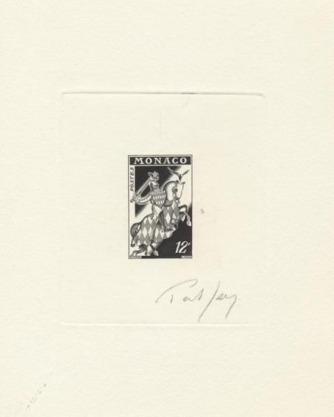 Monaco_1954_Yvert_Preoblitere_13-Scott_323_black_e