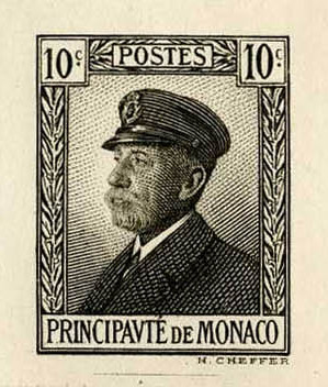 Monaco_1922_Yvert_54b-Scott_40_unadopted_10c_Albert_I_green_1316_Lx_COLL_detail