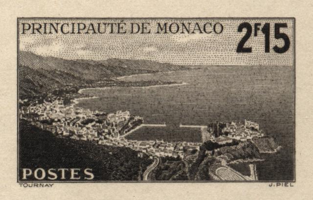 Monaco_1939_Yvert_179a-Scott_170_unissued_2f15_Rade_de_Monte-Carlo_sepia_d_AP_detail