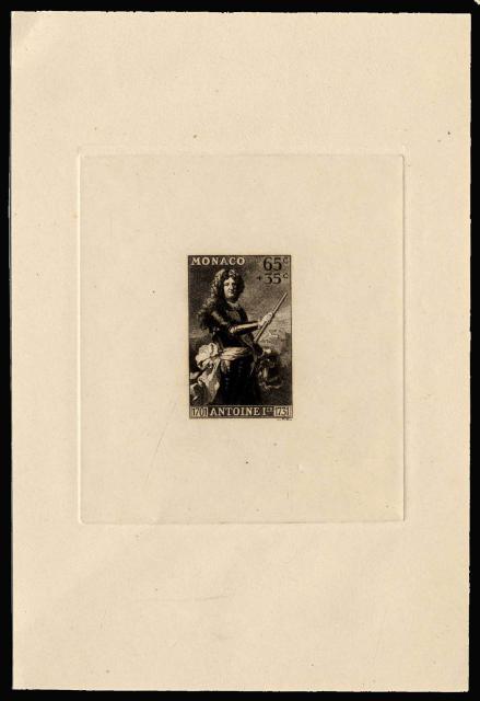 Monaco_1939_Yvert_189a-Scott_B30_unadopted_Antoine_1er_65c_+_35c_sepia_a_AP