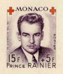 Monaco_1949_Yvert_335Ab-Scott_B97_unadopted_Rainier_III_Red_Cross_2eme_etat_dark-violet_+_red_AP_detail