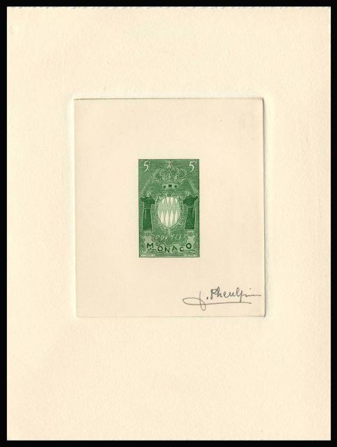 Monaco_1954_Yvert_411a-Scott_318_unissued_in_TD_armoirie_green_e_AP