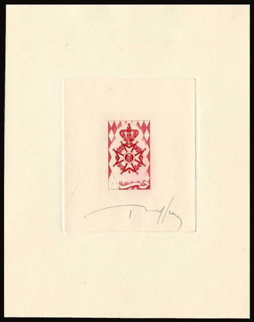 Monaco_1958_Yvert_490a-Scott_410_unadopted_St-Charles_Order_1er_etat_red_AP