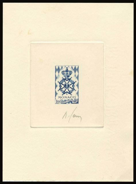 Monaco_1958_Yvert_490a-Scott_410_unadopted_St-Charles_Order_blue_AP