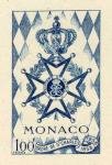 Monaco_1958_Yvert_490a-Scott_410_unadopted_St-Charles_Order_blue_AP_detail