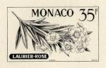 Monaco_1959_Yvert_519a-Scott_443_unadopted_different_inscription_Laurier_Rose_black_c_AP_detail