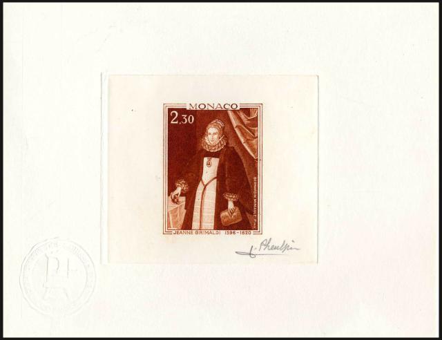 Monaco_1968_Yvert_771a-Scott_711_unadopted_Jeanne_Grimaldi_positive_brown_AP