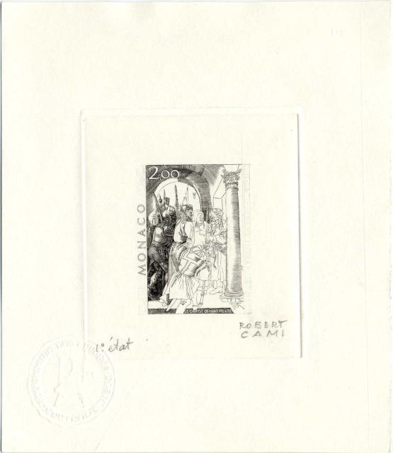 Monaco_1972_Yvert_876A-Scott_817_unissued_Albert_instead_of_Albrecht_Durer_1er_etat_black_AP