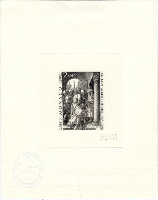 Monaco_1972_Yvert_876A-Scott_817_unissued_Albert_instead_of_Albrecht_Durer_black_AP