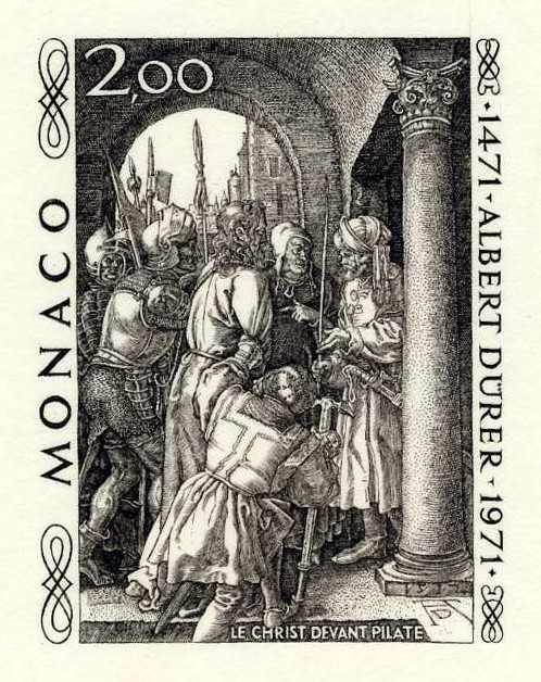 Monaco_1972_Yvert_876A-Scott_817_unissued_Albert_instead_of_Albrecht_Durer_black_AP_detail