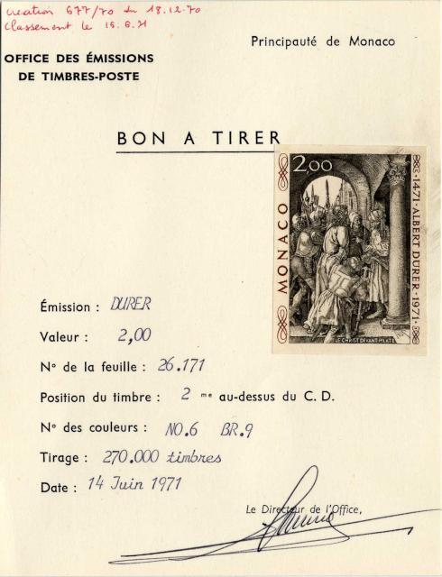 Monaco_1972_Yvert_876A-Scott_817_unissued_Albert_instead_of_Albrecht_Durer_bon_a_tirer_ND