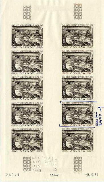 Monaco_1972_Yvert_876A-Scott_817_unissued_Albert_instead_of_Albrecht_Durer_full_sheet_h_ESS