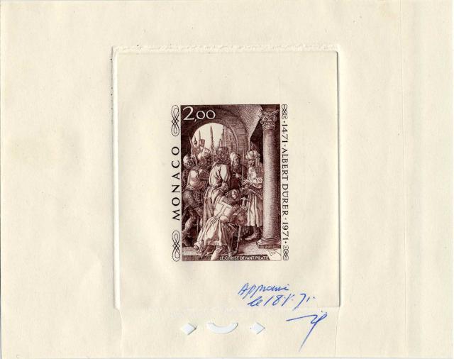 Monaco_1972_Yvert_876A-Scott_817_unissued_Albert_instead_of_Albrecht_Durer_sepia_ATP