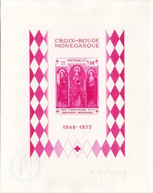 Monaco_1972_Yvert_BF7a-Scott_864_unadopted_Dolceaqua_Red_Cross_lilac_b_AP