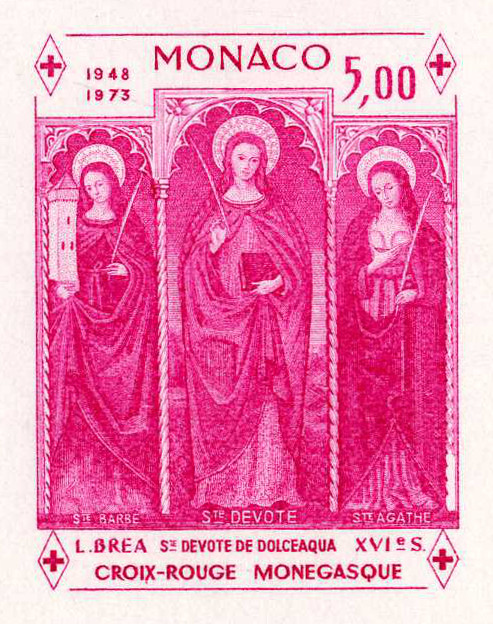 Monaco_1972_Yvert_BF7a-Scott_864_unadopted_Dolceaqua_Red_Cross_lilac_b_AP_detail