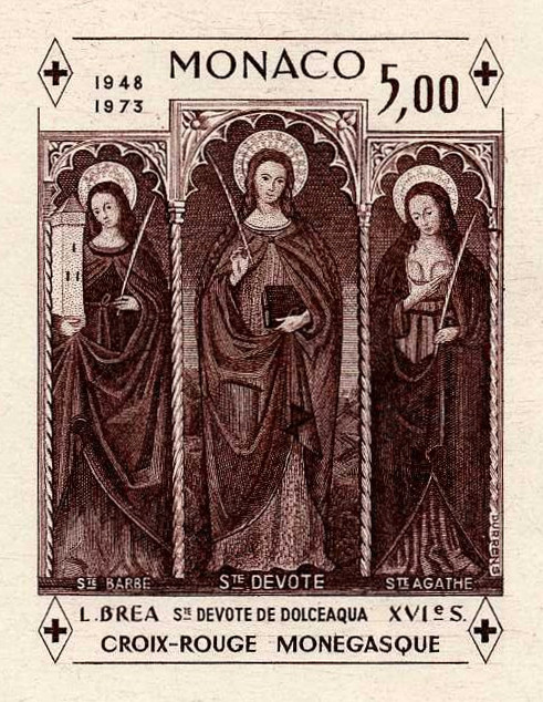 Monaco_1972_Yvert_BF7a-Scott_864_unadopted_Dolceaqua_Red_Cross_sepia_ATP_detail