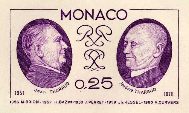 Monaco_1976_Yvert_1045a-Scott_1011_unadopted_Jean_and_Jerome_Tharaud_lilac_c_AP_detail