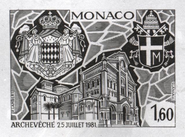 Monaco_1982_Yvert_1331a-Scott_1338_unadopted_Archdiocese_etat_black_a_AP_detail_a