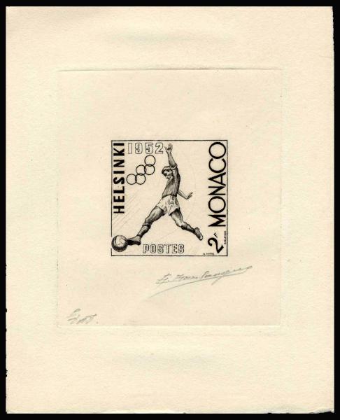 Monaco_1953_Yvert_387-Scott_296_1er_etat_black_a