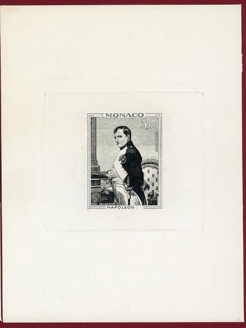 Monaco_1969_Yvert_PA94a-Scott_C76_unissued_in_TD_Napoleon_horizontal_die_without_frame_positive_1er_etat_black_d_AP