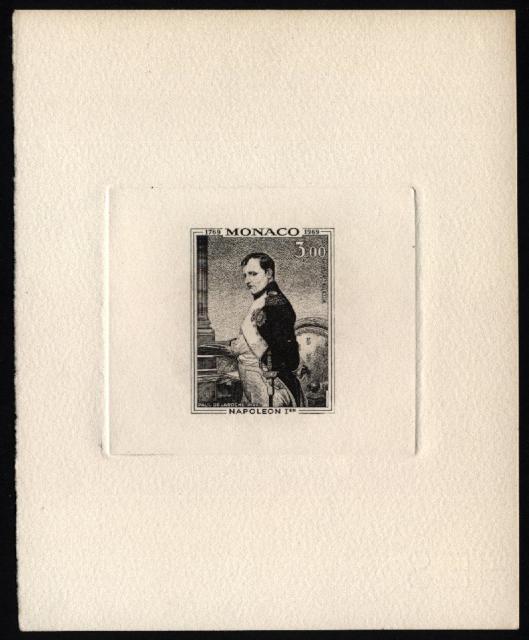 Monaco_1969_Yvert_PA94a-Scott_C76_unissued_in_TD_Napoleon_horizontal_die_without_frame_positive_etat_black_a_AP