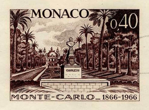 Monaco_1966_Yvert_693a-Scott_634_unadopted_Charles_III_Monument_sepia_ATP_detail_a