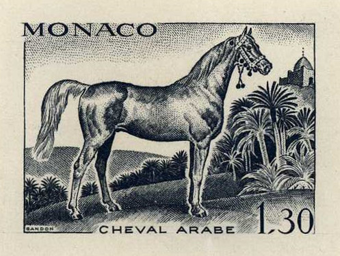 Monaco_1970_Yvert_837a-Scott_787_unadopted_1f30_cheval_arabe_black_NO_5_ATP_detail_a