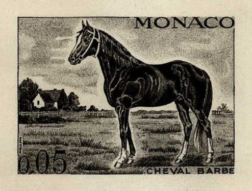 Monaco_1970_Yvert_838a-Scott_788_unadopted_5c_cheval_barbe_black_ATP_detail_a