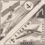 Monaco_1953_Yvert_Taxe_44-45-Scott_J42a_sepia_detail