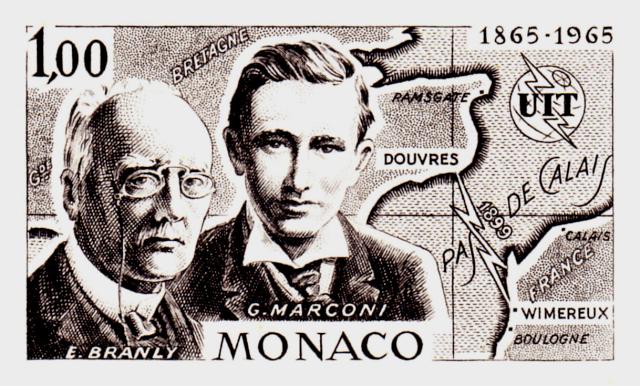Monaco_1965_Yvert_674a-Scott_615_unadopted_Branly-Marconi_black_cb_AP_detail