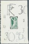 France_1924_Yvert_186b-Scott_201_unadopted_Jeux_Olympiques_Paris_30c_dark-green_typo_ad_AP
