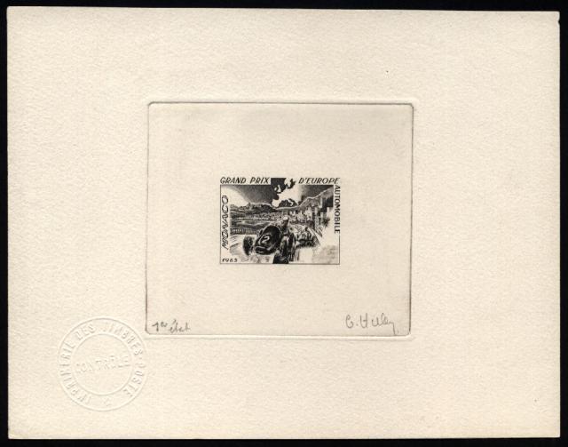 Monaco_1963_Yvert_609a-Scott_538_unadopted_45c_Europe_Grand_Prix_1er_etat_black_a_AP