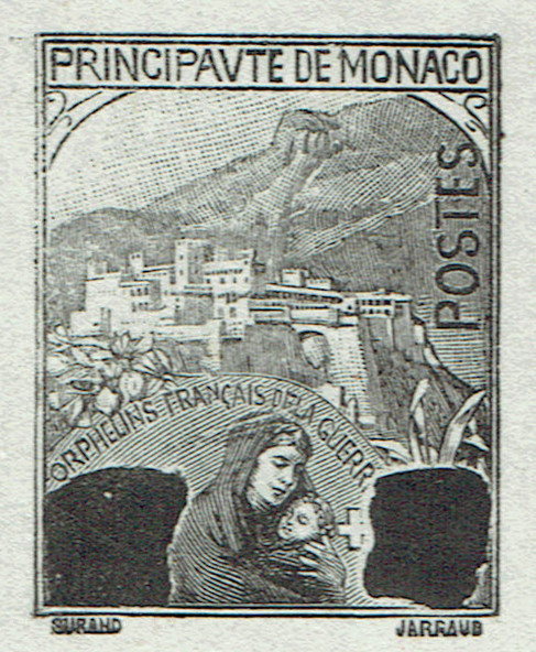 Monaco_1919_Yvert_27-Scott_B2_etat_black_typo_b_detail
