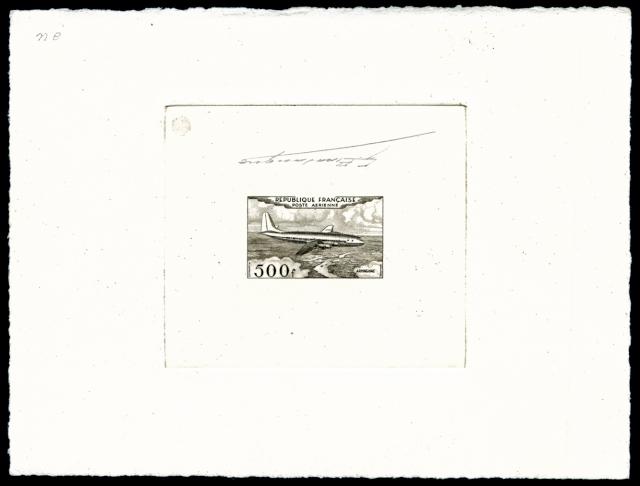 France_1953_Yvert_PA32a-Scott_C31a_unadopted_500f_Armagnac_sepia_ca_AP