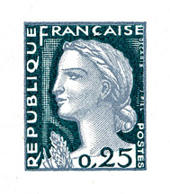 France_1960_Yvert_1263-Scott_968_tete_grey_616_Lc_fond_green_334_Lc_typo_b_detail