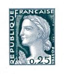 France_1960_Yvert_1263-Scott_968_tete_grey_616_Lc_fond_green_334_Lc_typo_b_detail
