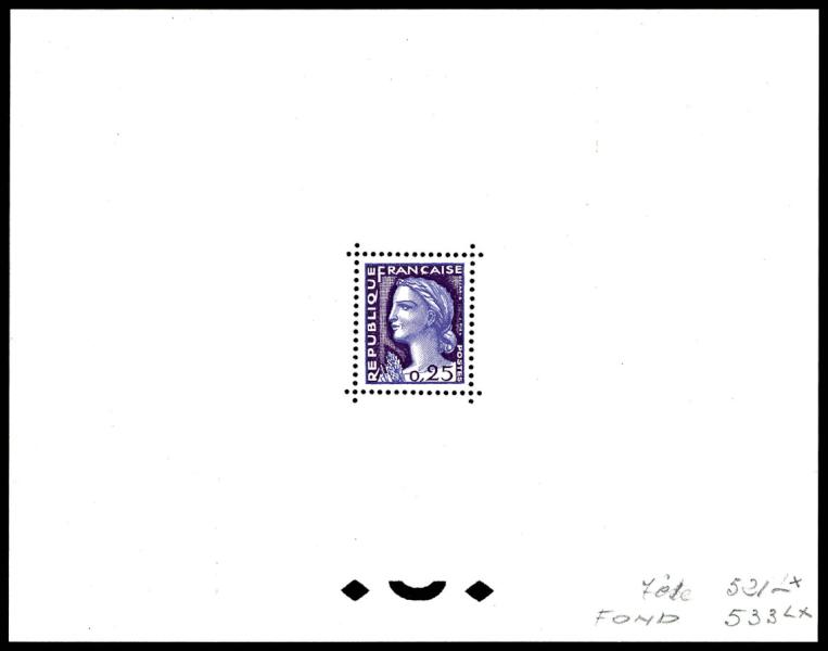 France_1960_Yvert_1263-Scott_968_tete_violet_521_Lx_fond_violet_533_Lx_typo_b