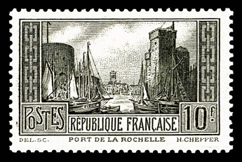 France_1929_Yvert_261c-Scott_251_Port_de_la_Rochelle_black_s_US