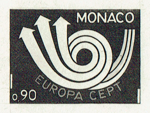 Monaco_1973_Yvert_918a-Scott_867_unadopted_Europa_1er_etat_black_bb_AP_detail